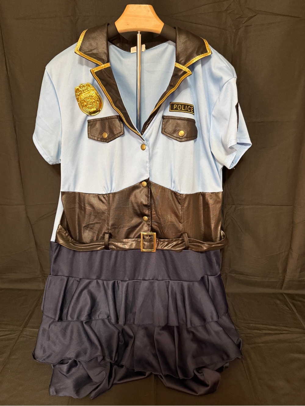 Women’s  Police Officer Costume Dress - Light Blue and Navy
